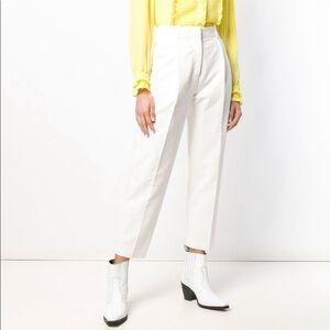 See By Chloé cropped straight leg mid rise crop pants size 2 winter white